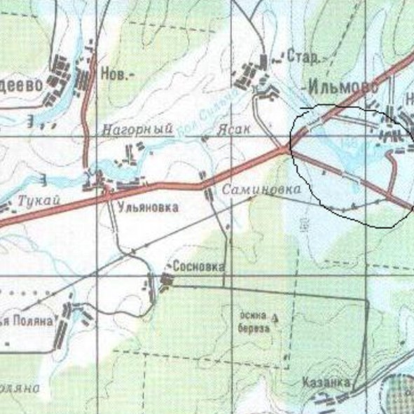 Карта Черемшанского района (Ильмово, Лашманка)